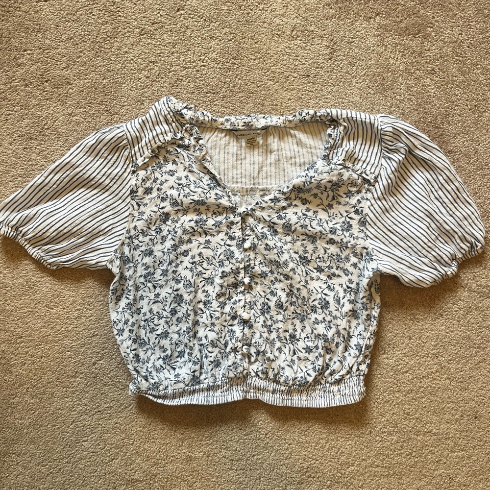 Floral and Striped Women's Top